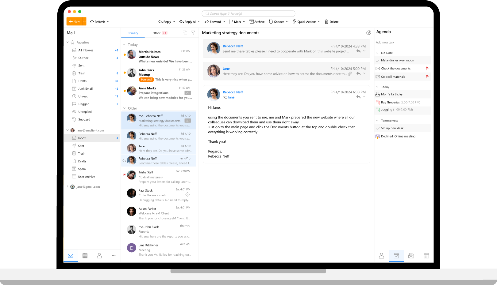 eM Client Mac 版界面预览
