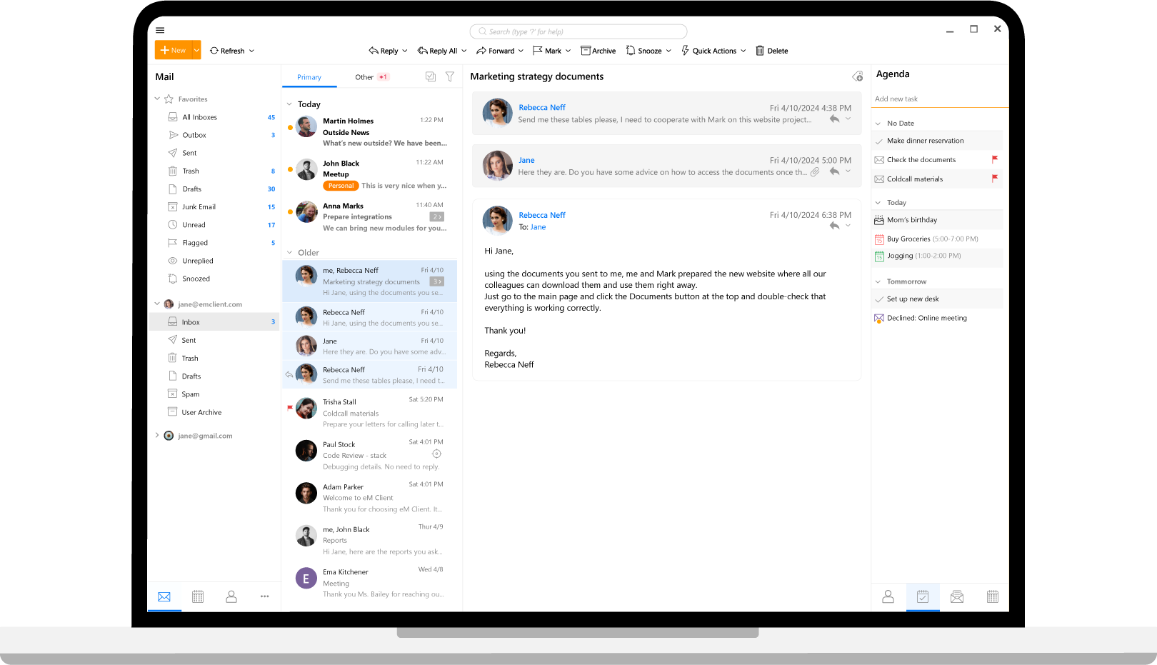 eM Client Windows 版界面预览